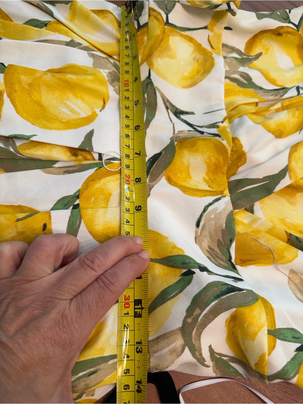 Floral Lemon-Print Midi Dress in Yellow and Cream